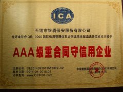 AAA级重合同守信用企业